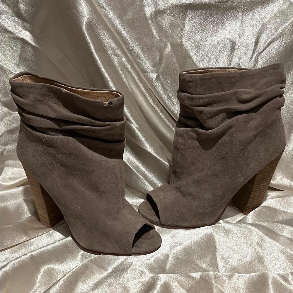 Chinese Laundry x Kristin Cavallari Taupe Suede Heeled Boots